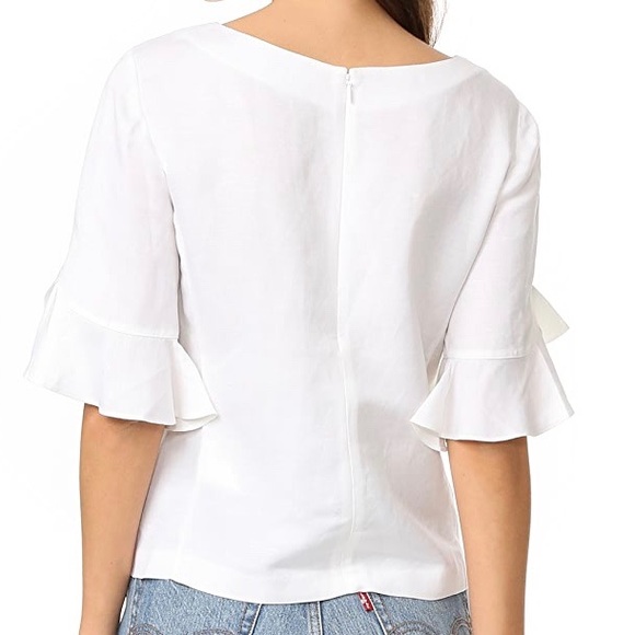 NWT Club Monaco linen flutter sleeve top S - Picture 2 of 7